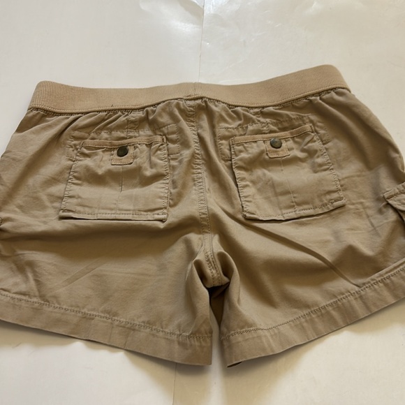 Women's Black and Tan adjustable drawstring Shorts elastic waistband tan cargo - Picture 7 of 17